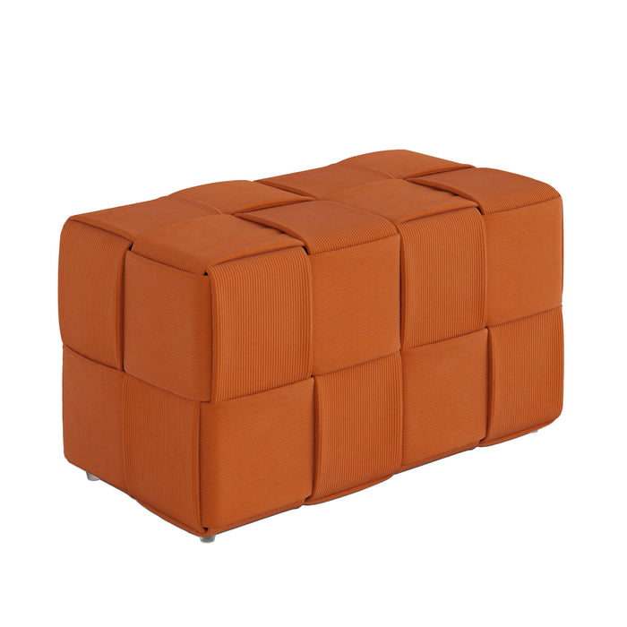 Modern Ottoman Foot Rest With Woven Design
