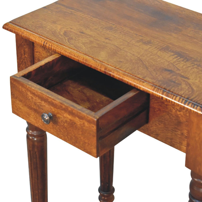 Turned Leg Writing Desk - Chestnut