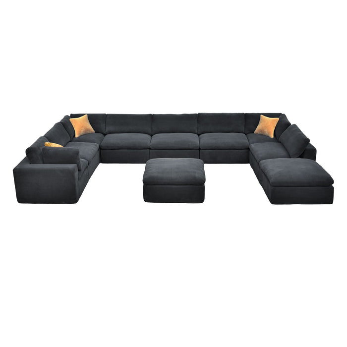 Custom Configuration Modular Sectional With Toss Pillows