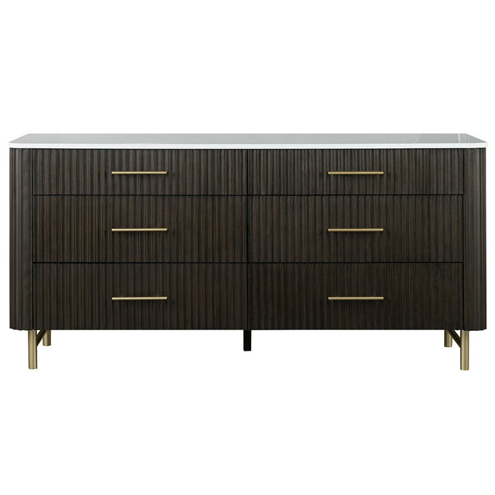 Clayten - Dresser - Marble Top & Espresso