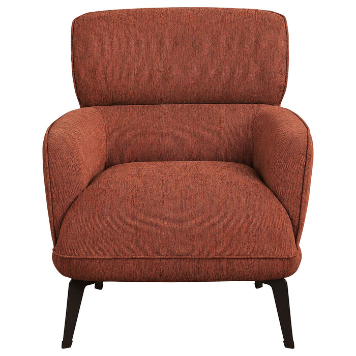 Andrea Upholstered Crescent Arm Accent Chair Orange