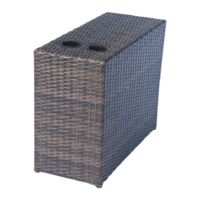 Outdoor Wicker Loveseat With Cushions