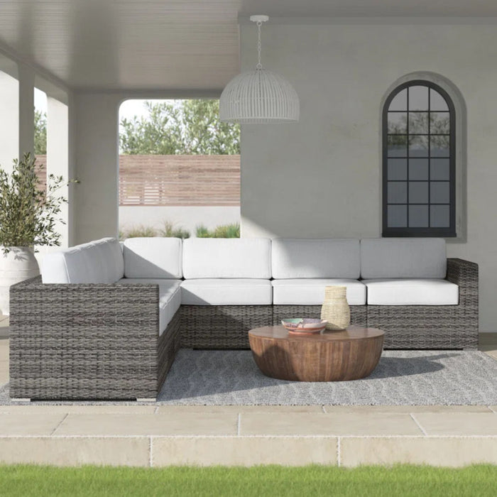 Luxurious Wicker Patio Sectional With Weather Resistant Sunbrella Cushions