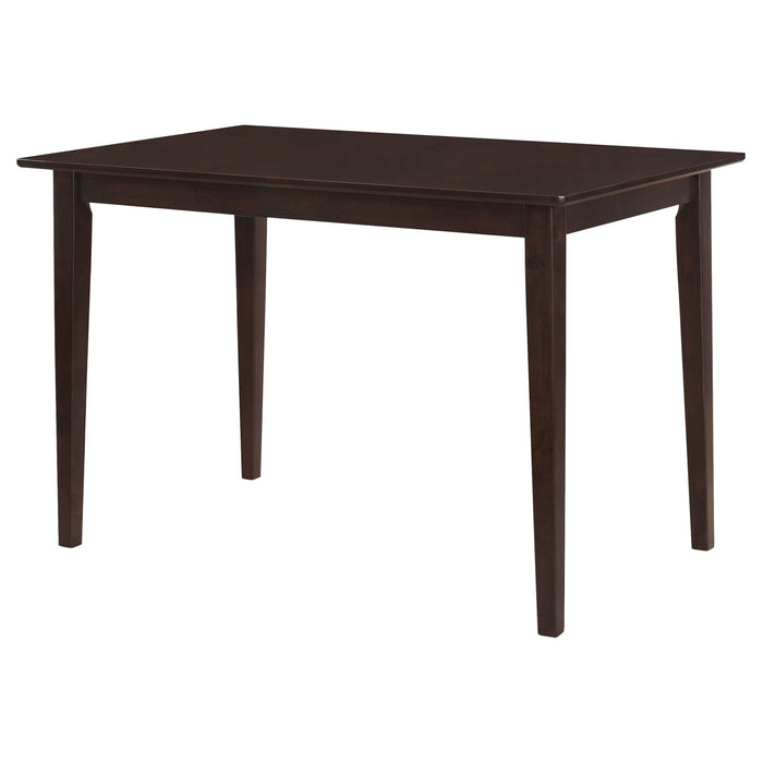 Stan - 5 Piece Dining Set With Rectangular Table And Slat Back Chairs - Cappuccino