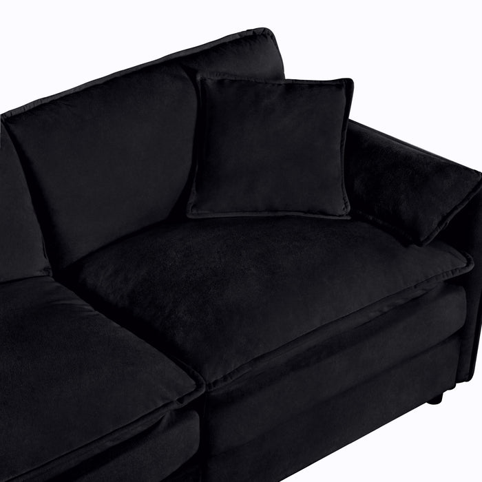 Modern Upholstered Chenille Loveseat And Armchair Set With Pillows