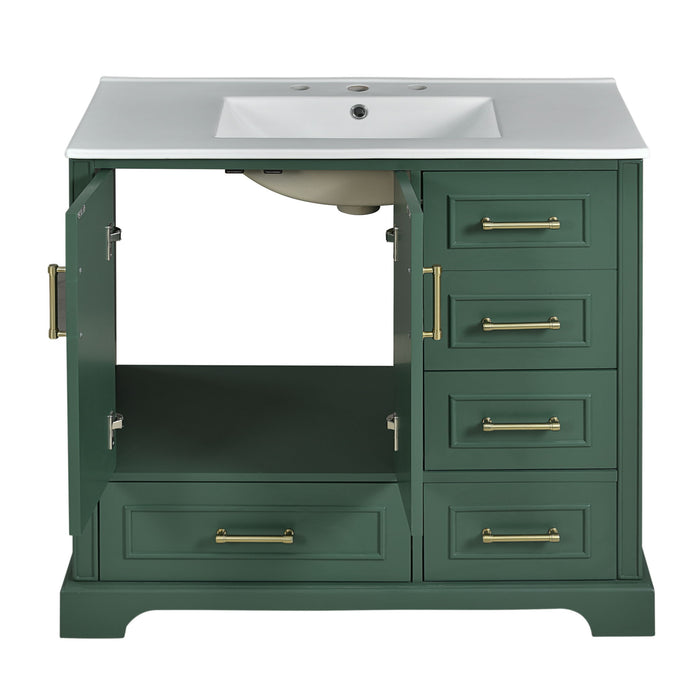 Traditional Bathroom Vanity With Soft Close Doors And Drawers