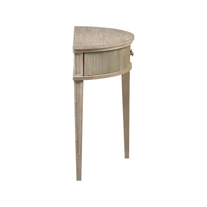 Vintage Inspired Storage Console Table With Fluted Doors