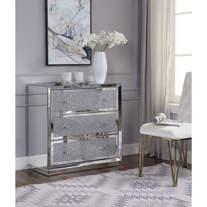 Rekha - Accent Table - Mirrored & Faux Crystals - 32"