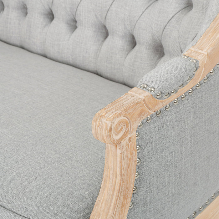 French Country Chesterfield Style Tufted Loveseat