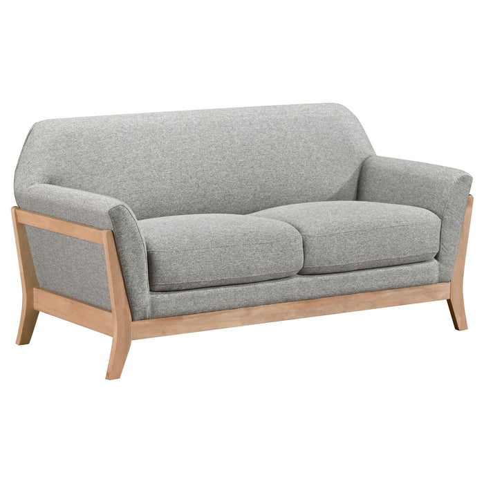 Vaughn 2-piece Fabric Upholstered Flared Arm Sofa Set Grey