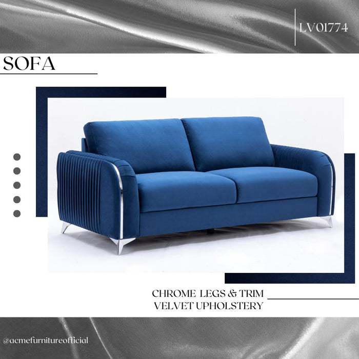 Acme Wenona Sofa, Blue Velvet Lv01774
