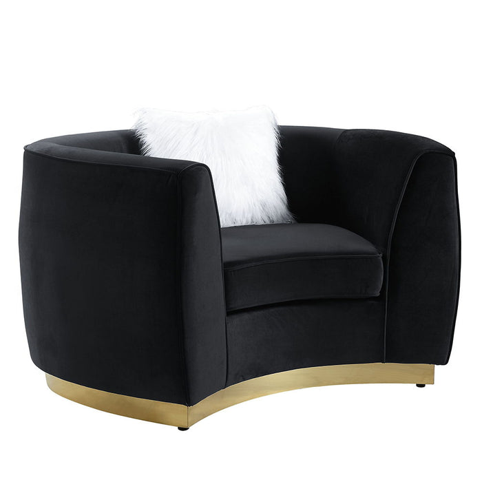 Achelle - Chair With Pillow - Black Velvet
