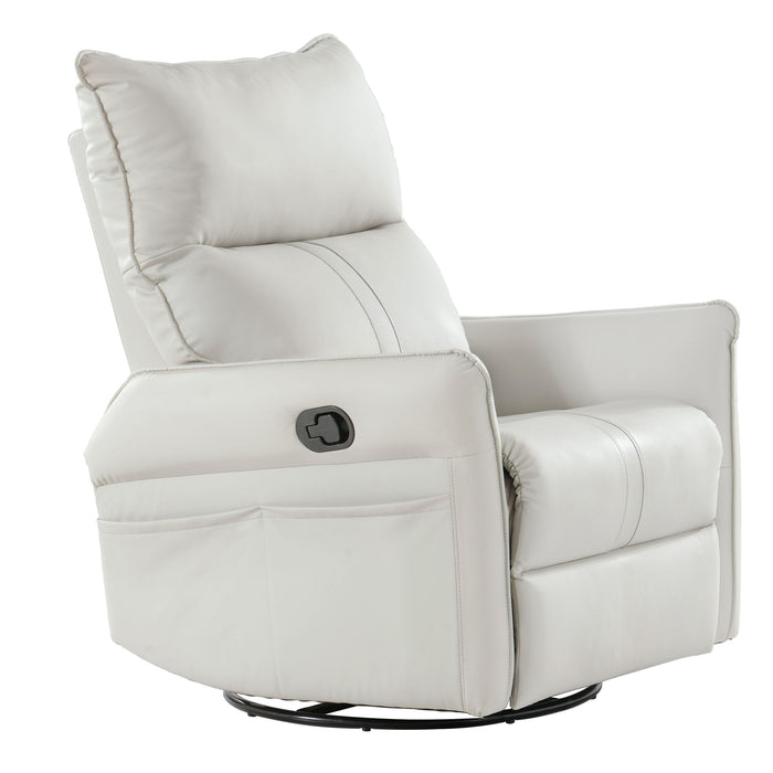 360° Modern Small Rocking Swivel Recliner Chair With Side Pocket