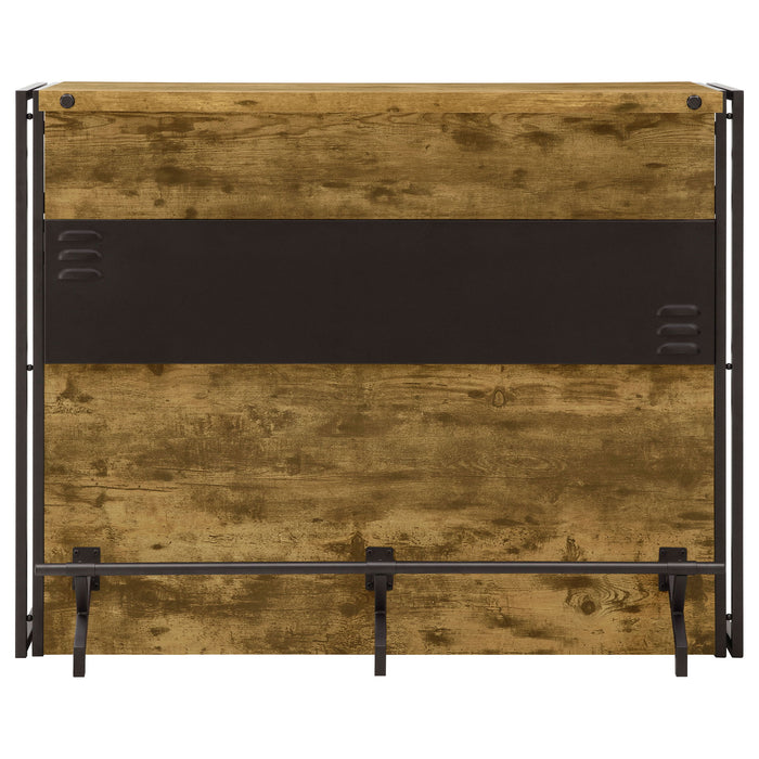 Renaldi 3-shelf Home Bar Wine Cabinet Rustic Nutmeg