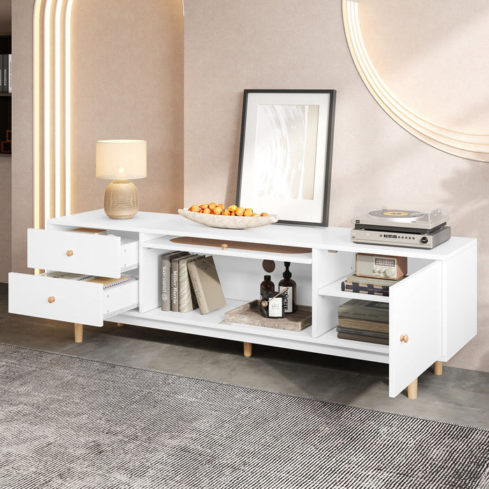 70" TV Stand With Drawers - White