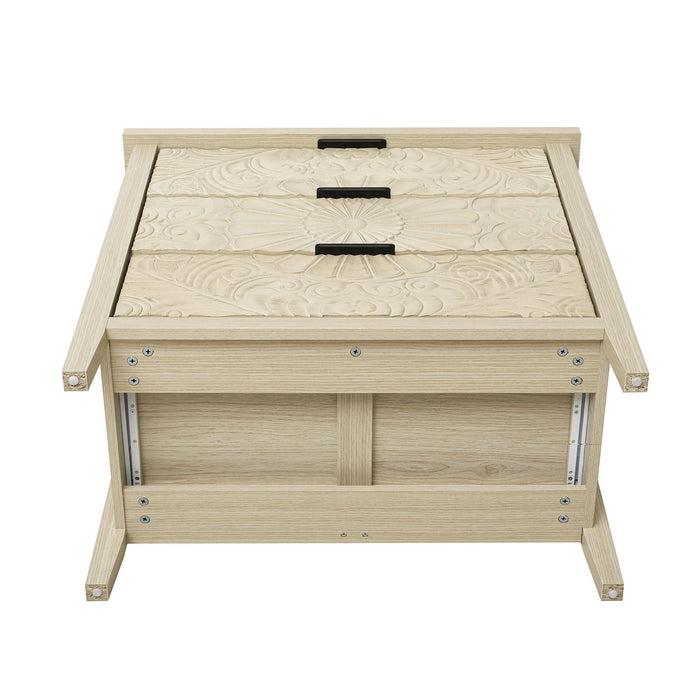 3 Drawer Cabinet, American Furniture, Suitable For Bedroom, Living Room, Study - Natural