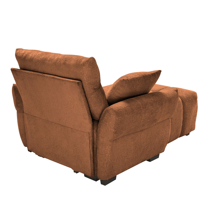 Ergonomic Single Seater Sofa With Ottoman, High Resilience Support Cushions