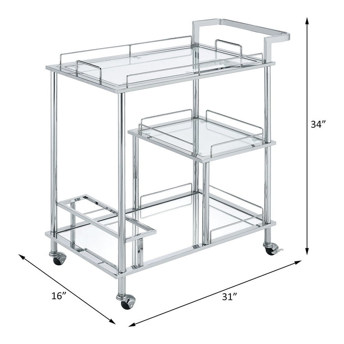 Splinter - Serving Cart - Clear Glass & Chrome