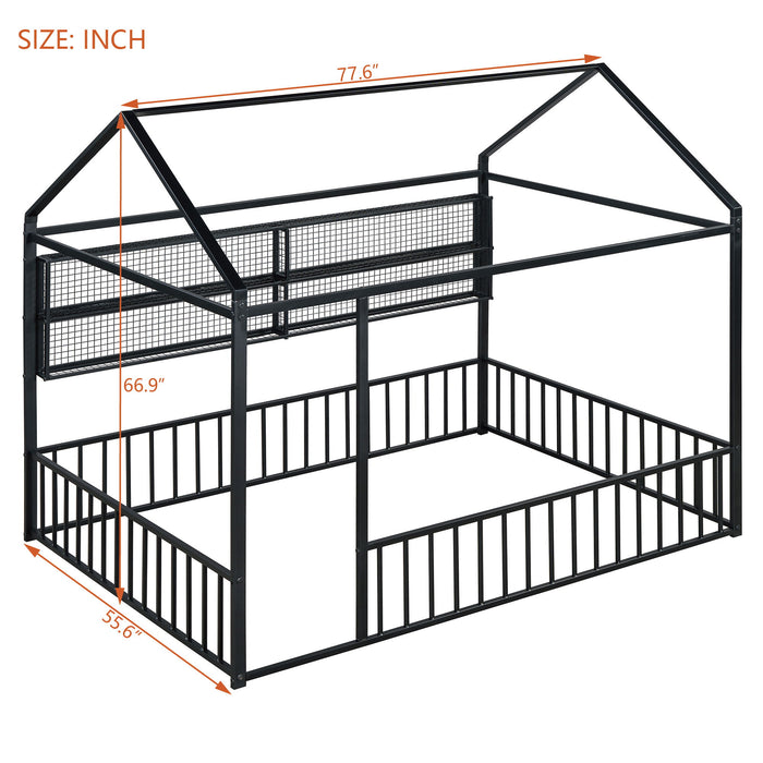 House Frame With Fence And Shelves