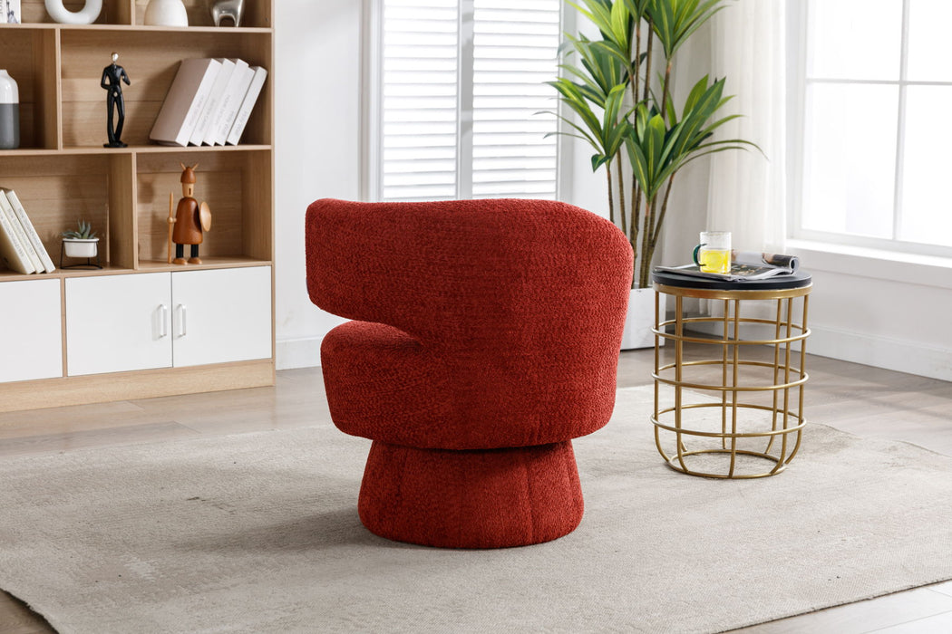 363 Degree Swivel Cuddle Barrel Accent Chairs, Round Armchairs With Wide Upholstered, Fluffy Fabric Chair For Living Room