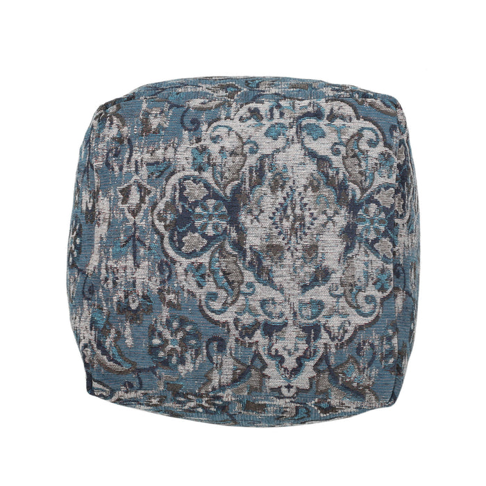 Anita - Square Pouf Ottoman And Floor Cushion - Blue