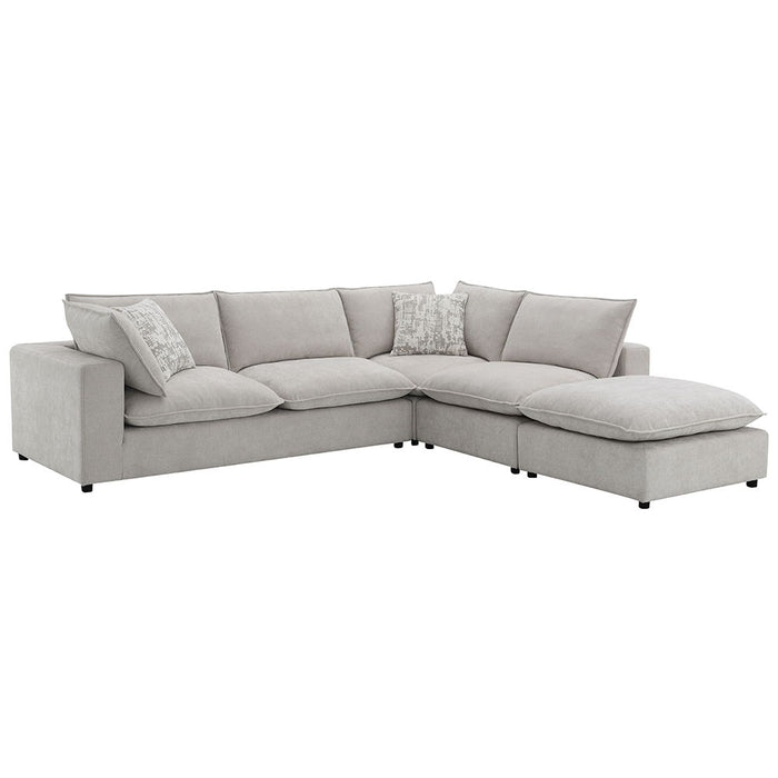 Marisa - Modular Left Facing Loveseat With 2 Pillows - Beige Boucle