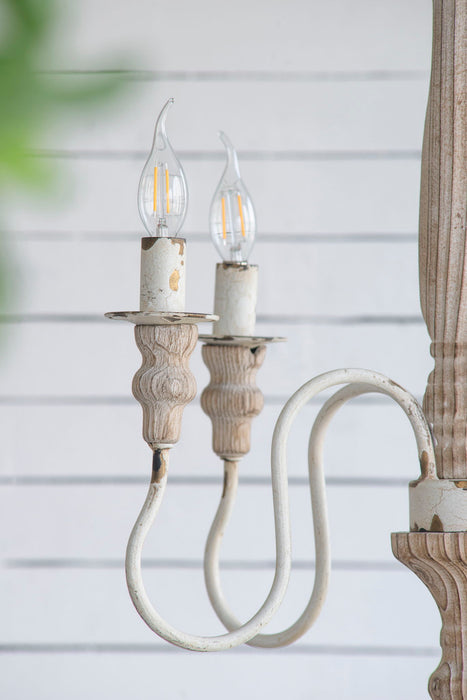 4 Light Chandelier, Hanging Light Fixture With Adjustable Chain For Kitchen, Bulb Not Included - Cream White