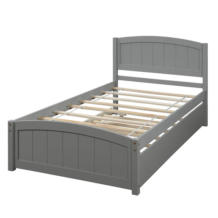 Platform Bed & Headboard, Footboard And Wood Slat Support