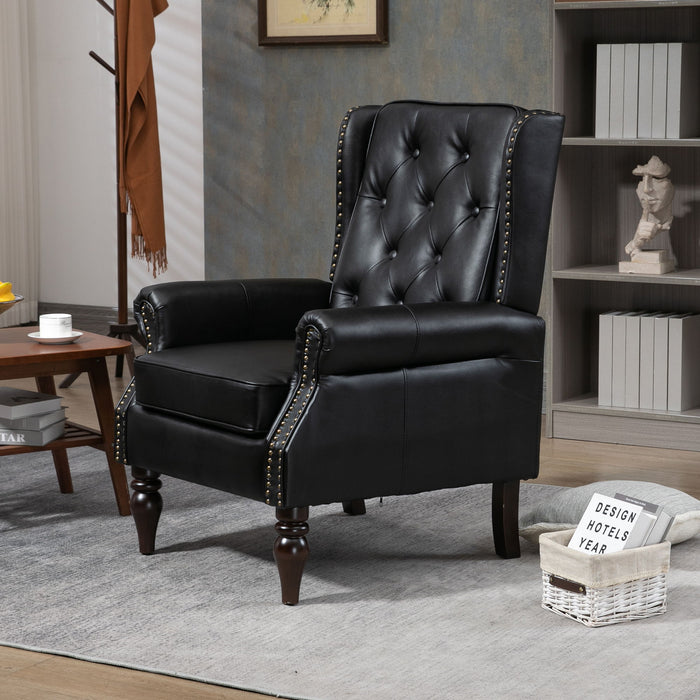 Modern Accent Armchair With Sturdy Wood Legs
