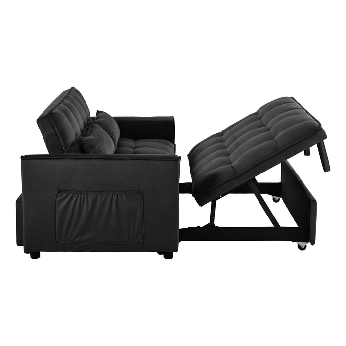 3 In 1 Pull Out Couch Convertible Sofa Bed With Reclining Backrest
