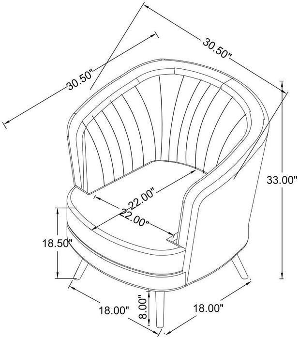 Sophia - Upholstered Channel Tufted Barrel Accent Chair