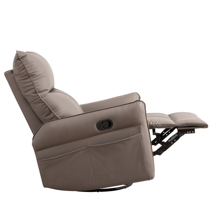 360° Modern Small Rocking Swivel Recliner Chair With Side Pocket