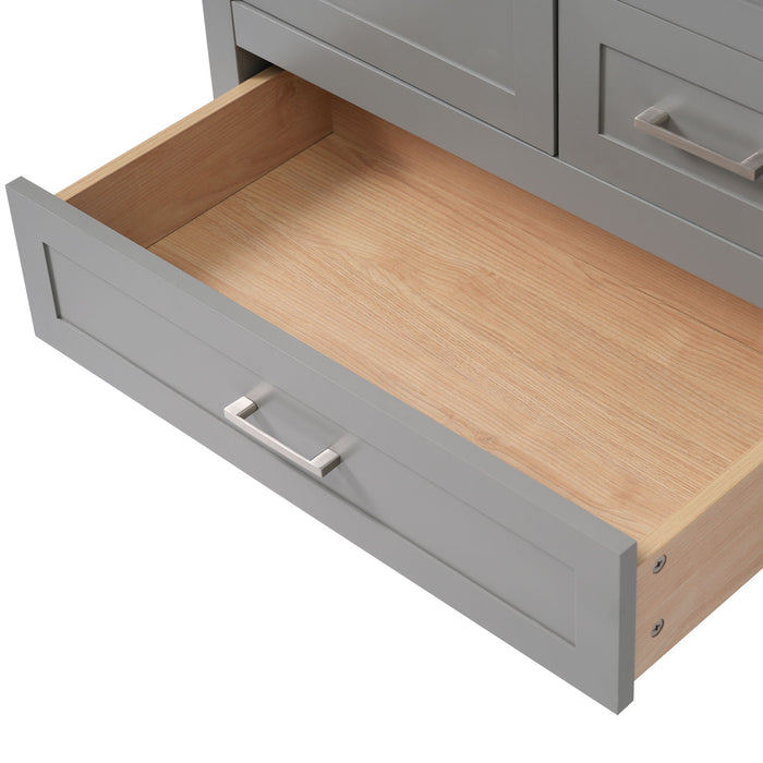 Modern Bathroom Vanity With Ceramic Sink, Solid Frame And Storage Solutions