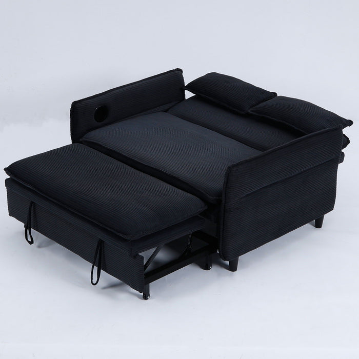 Modern Fabric Multi-Functional Sofa Bed With Adjustable Armrests And Backrests