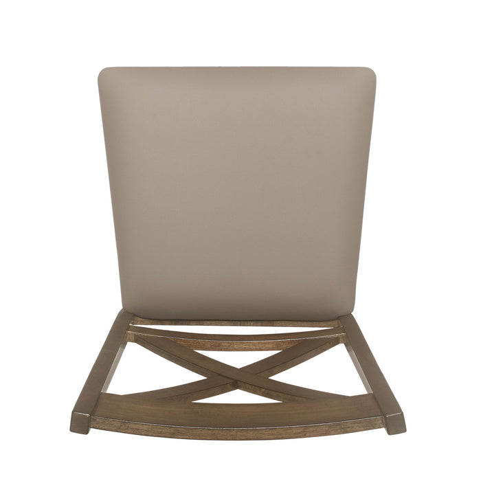 Farmhouse Style Counter Height Chair With Upholstered Seat