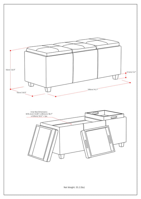 Avalon - Upholstered Storage Ottoman