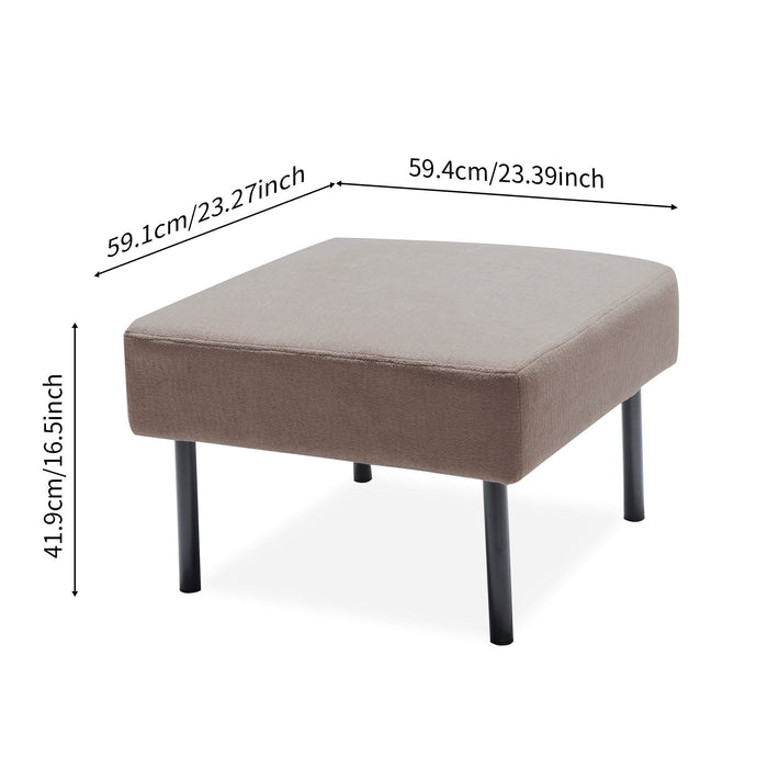 Modern L Shaped 3 Seater Sofa With Ottoman, Upholstered Couch For Small Spaces