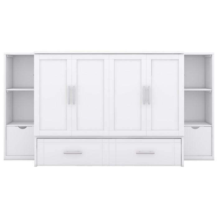 Murphy Bed With Shelves, Drawers And USB Ports