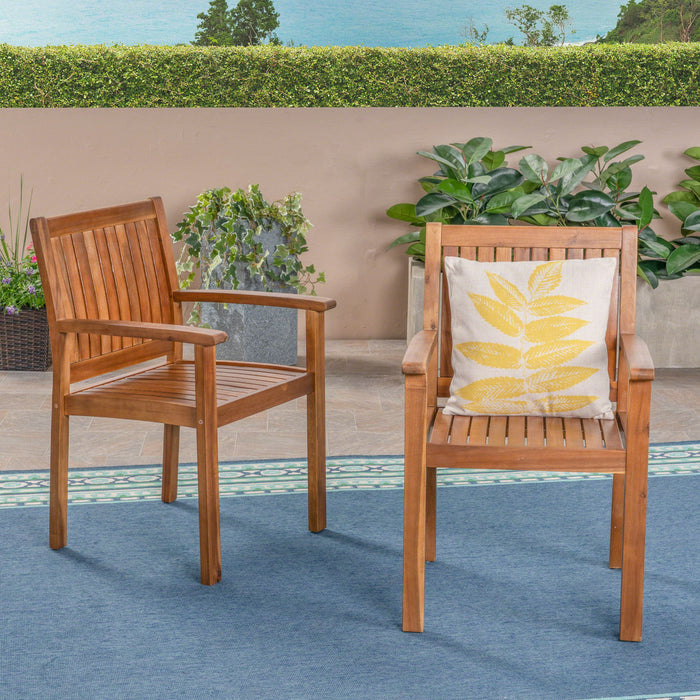 Amethyst - Outdoor Dining Chair With Slat Design (Set of 2) - Natural