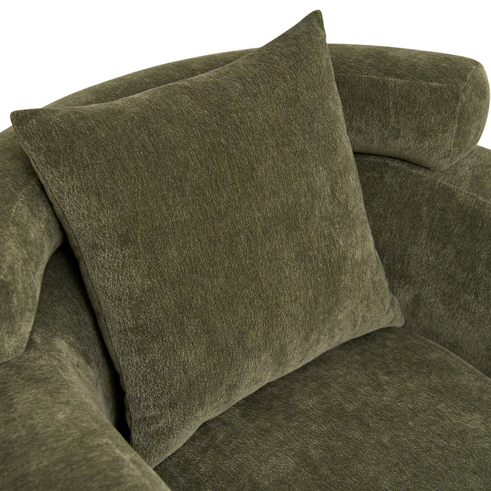 Clubchair, Bucket Chair, Decorative Sofa With Pillow, For Living Roon - Olive Green