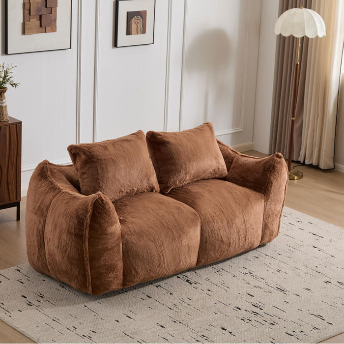 Giant Bean Bag Couch, Ultra Soft Fluffy Loveseat For Living Room