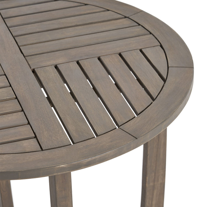 Hermosa - Rustic Circular Bistro Table - Gray