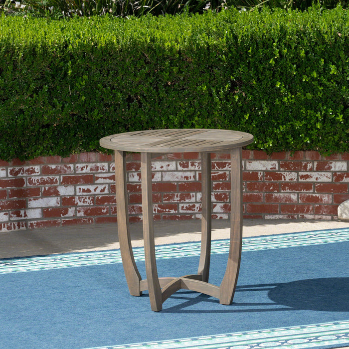 Hermosa - Rustic Circular Bistro Table - Gray