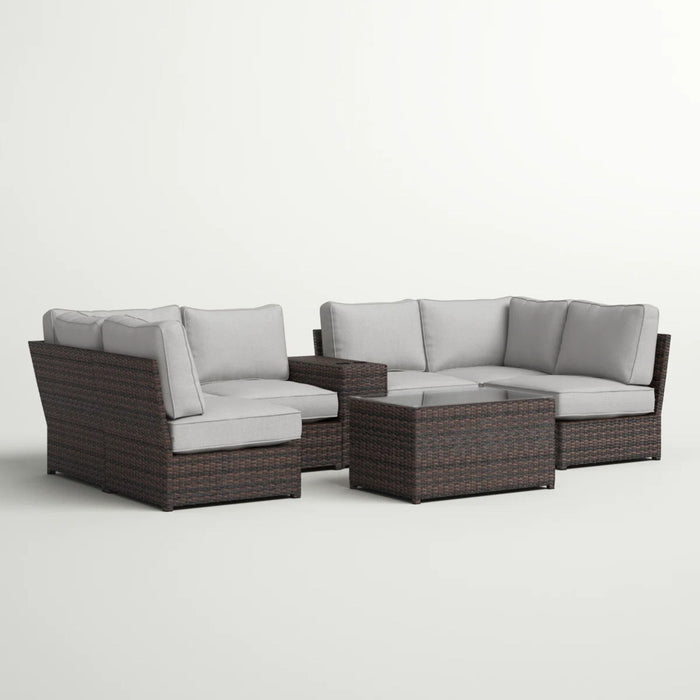 Stylish Modular Wicker Patio Seating Group