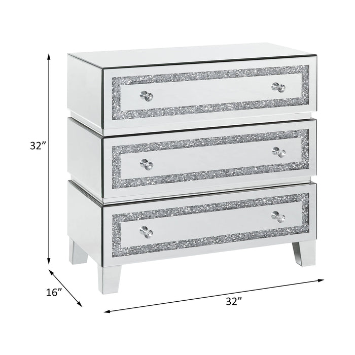 Noralie - 32" Cabinet - Mirrored, Faux Diamonds