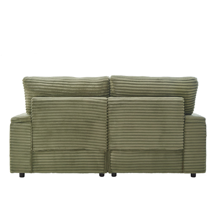 Convertible Loveseat Sofa With Storage And USB Ports - Green