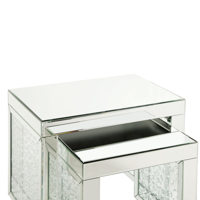 Nysa - Accent Table - Mirrored & Faux Crystals Inlay - 20"