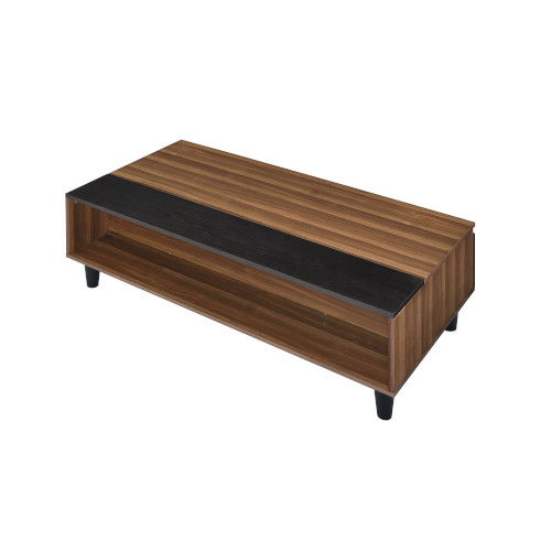 Avala - Coffee Table With Lift Top - Walnut & Black