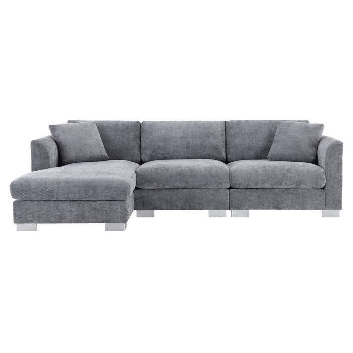 Modern Cloud Sectional Sofa L Shaped Luxury Couch Set With 2 Free Pillows 4 Seat With Oversized Chaise