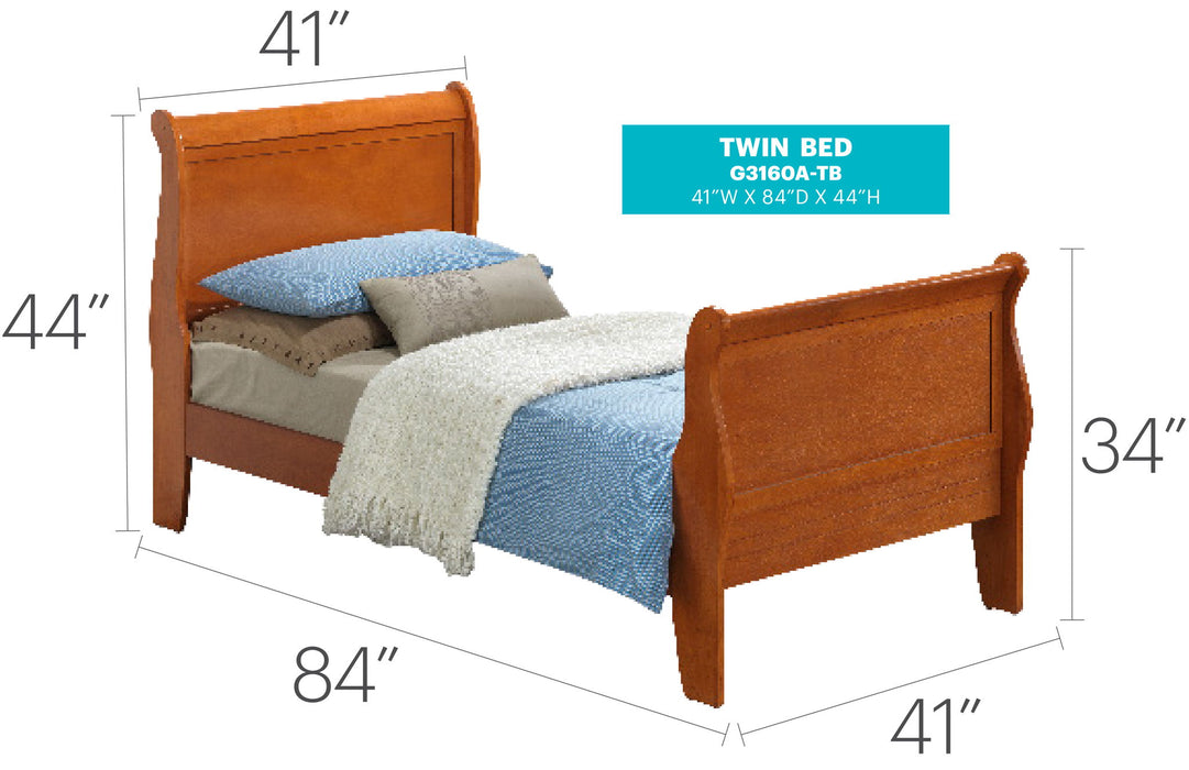 Panel Sleigh Bed
